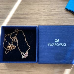 Swarovski pink swan Necklace